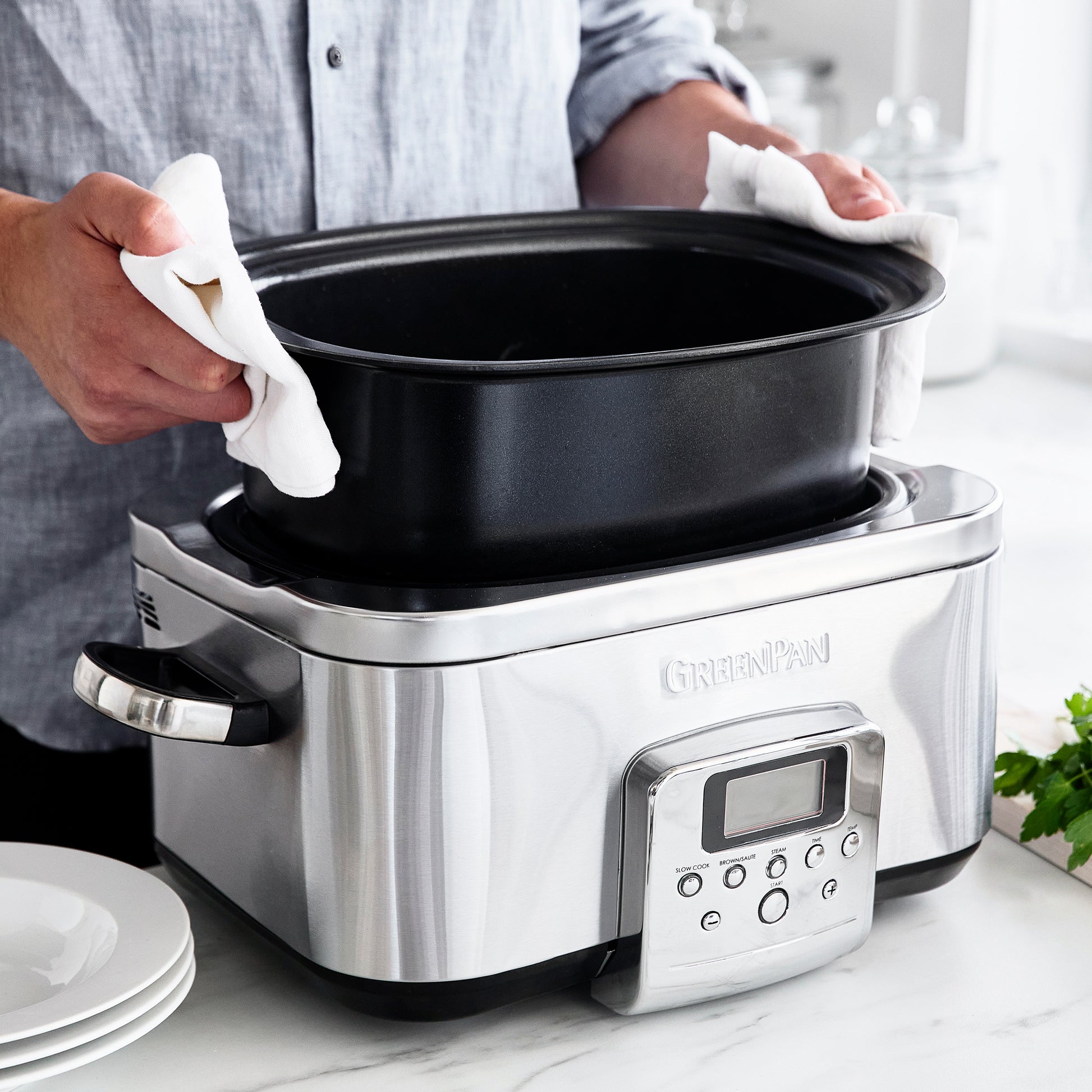 Slowcooker Stainless Steel 6L uithalen