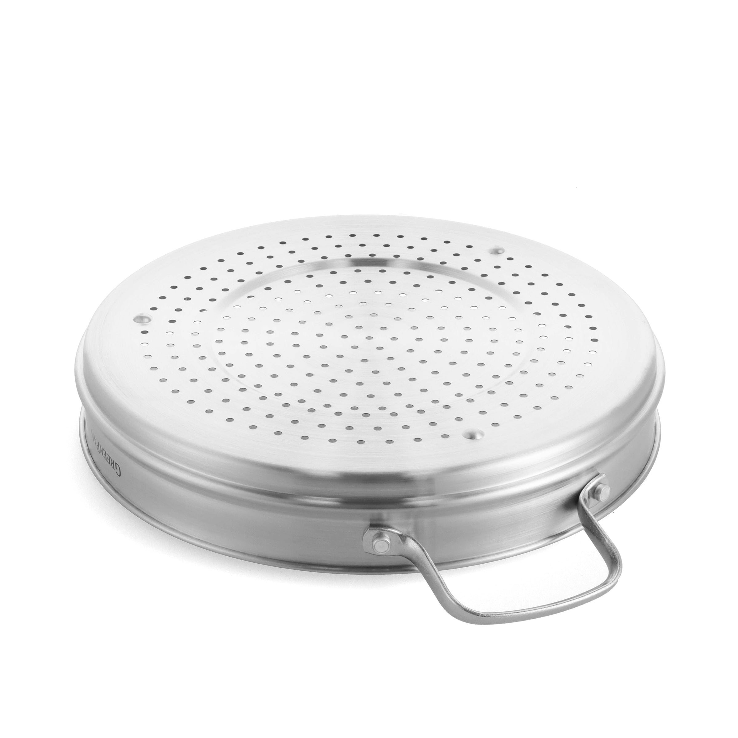 Stoominzet Roestvrijstaal 30cm zilver onderaanzicht