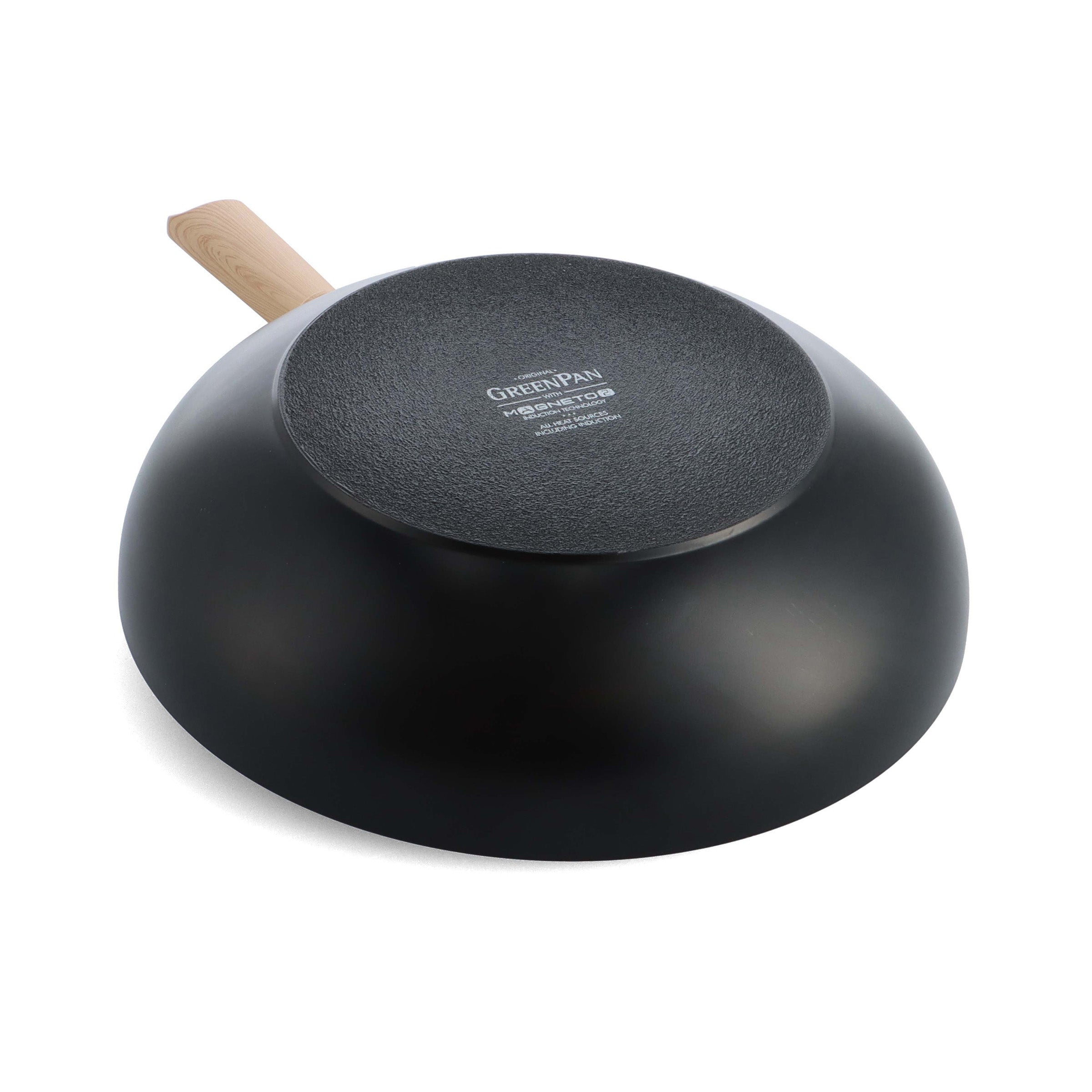 Eco-Smartshape Wok Light Wood 28cm zwart onderaanzicht
