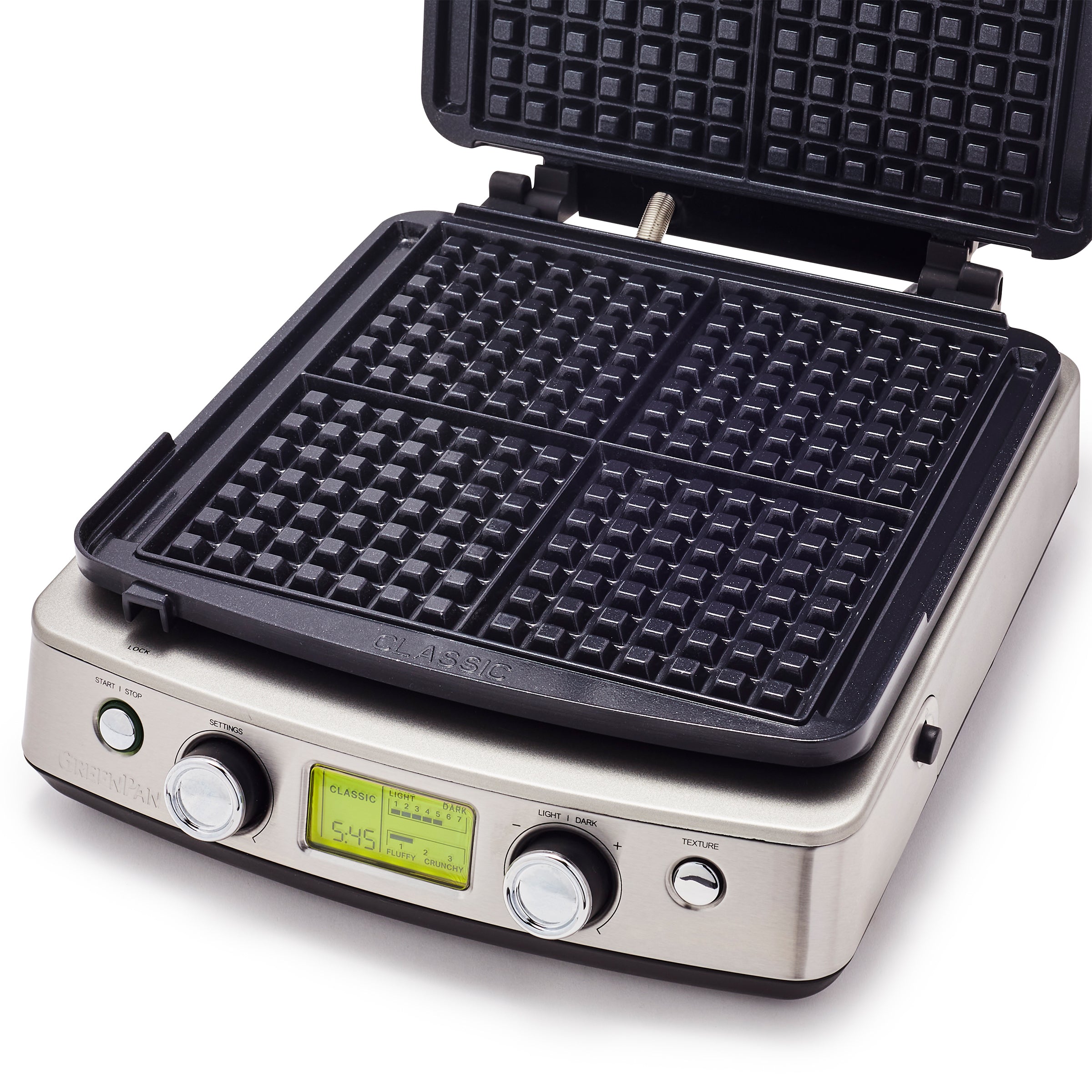 Wafelijzer Stainless Steel (incl. 2 sets wafelplaten) binnenkant