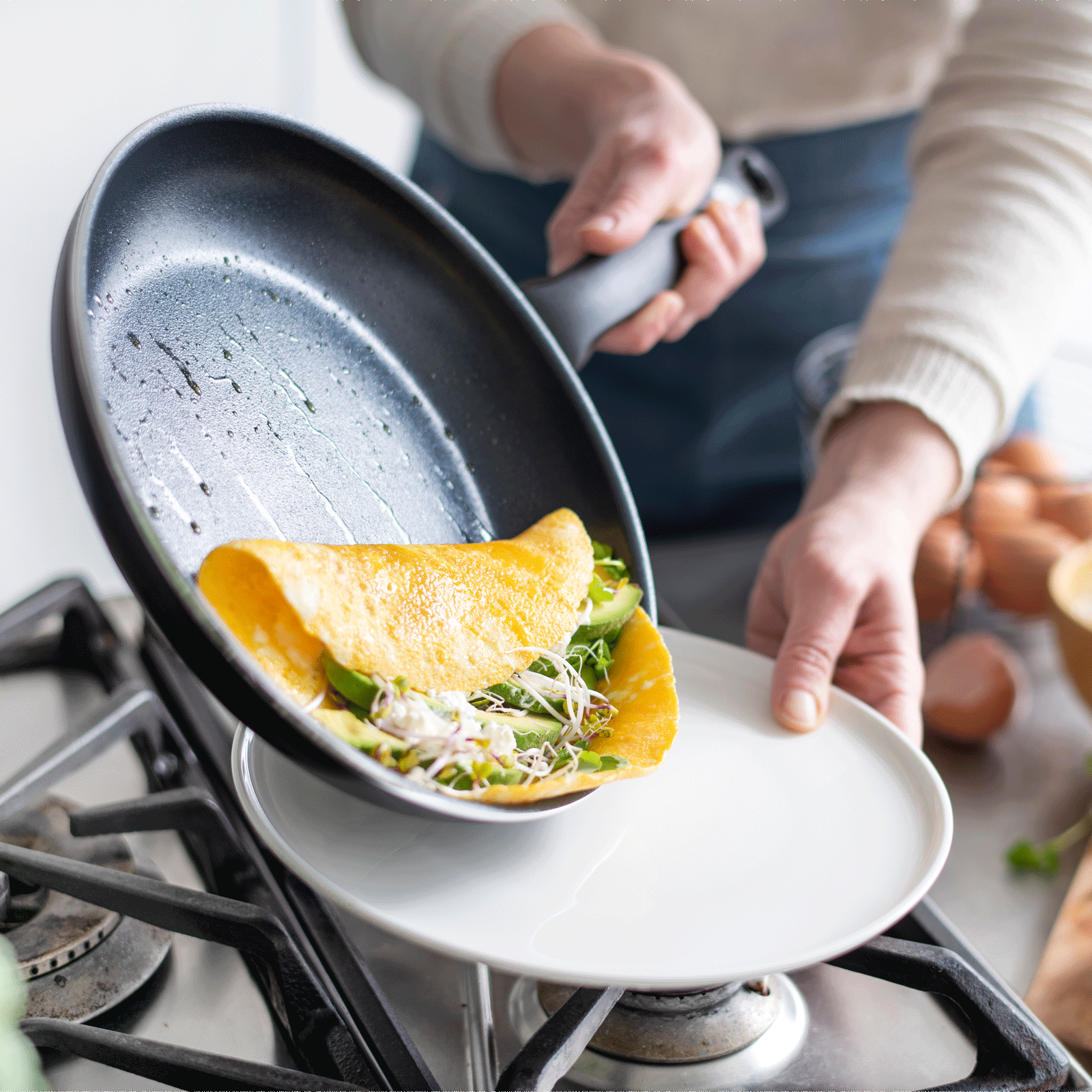 Andorra Braadpan 15,5cm zwart met een tortilla