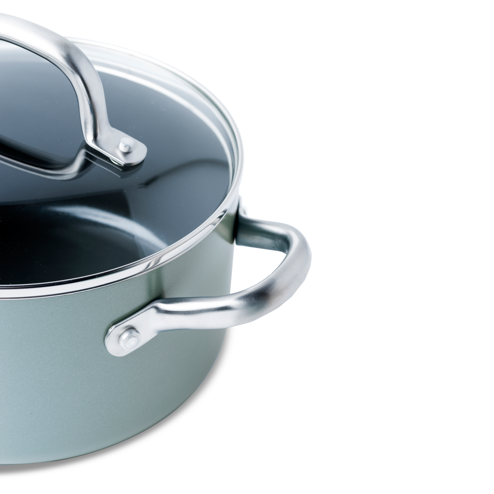 Mayflower 4-delige Pannenset Scandinavisch blauw handvat 20cm Kookpot met deksel