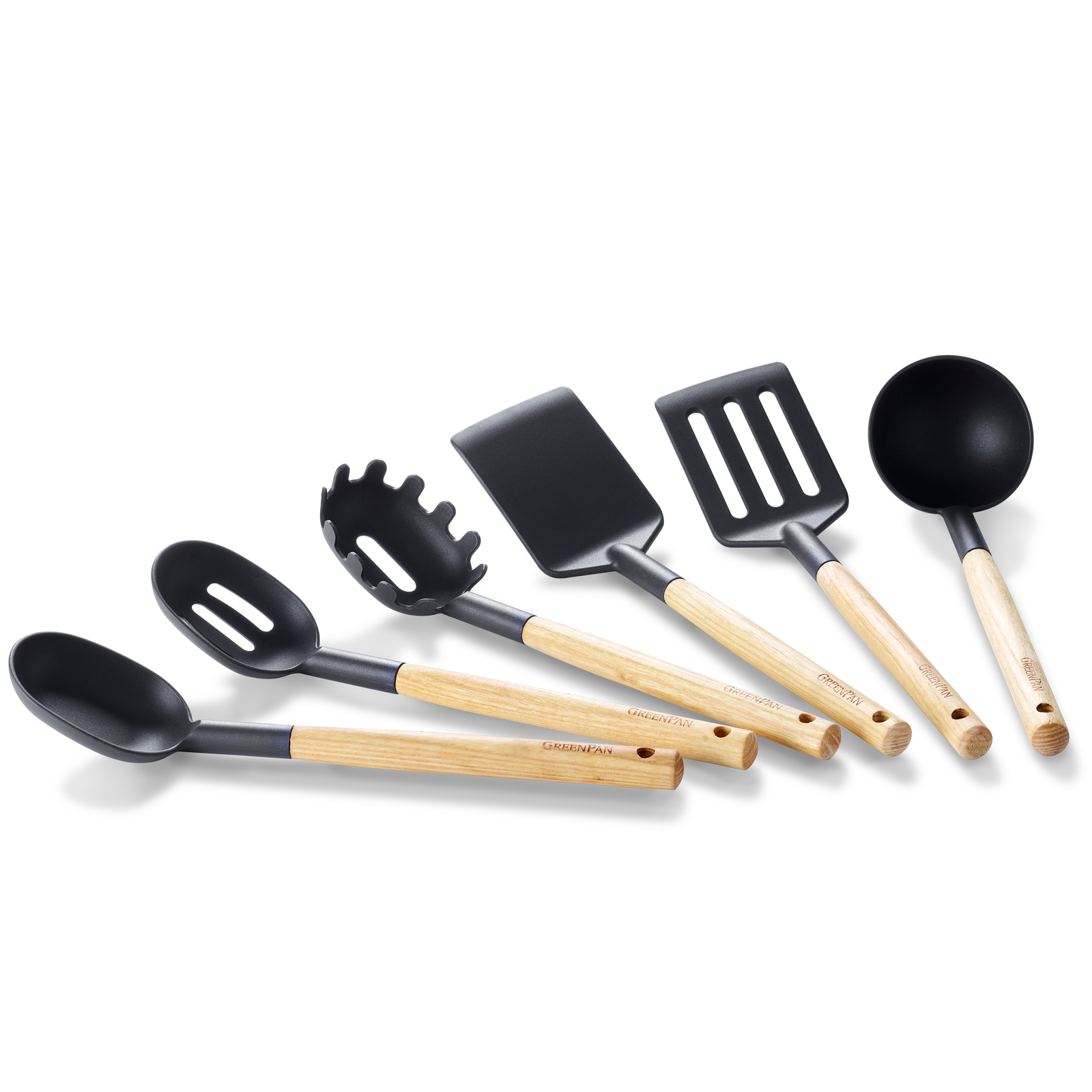 Mayflower spatel zwart met essenhouten handgreep collectie