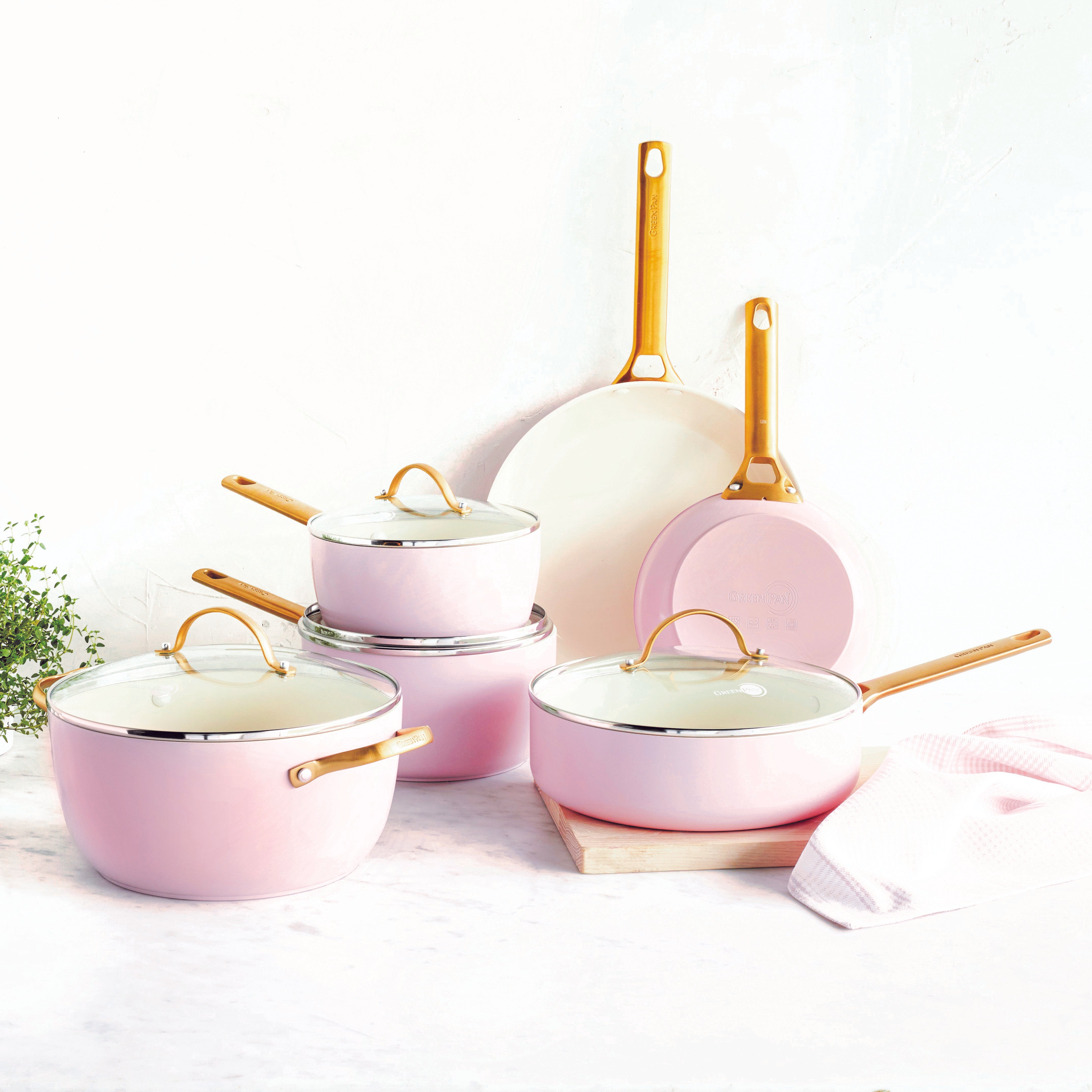 Padova Blush Pink 10-delige pannenset roze 