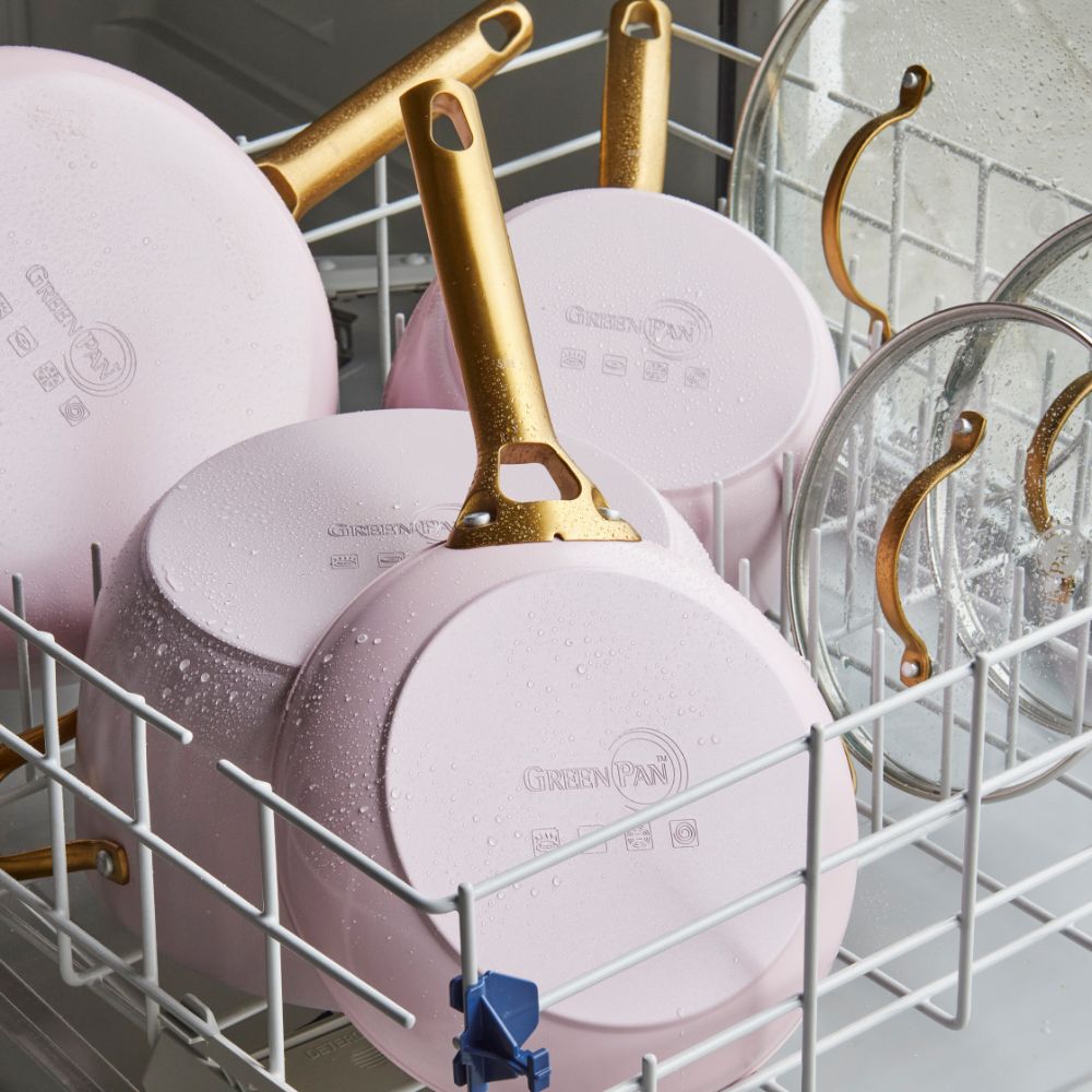 Padova Blush Pink 10-delige pannenset roze in vaatwasser