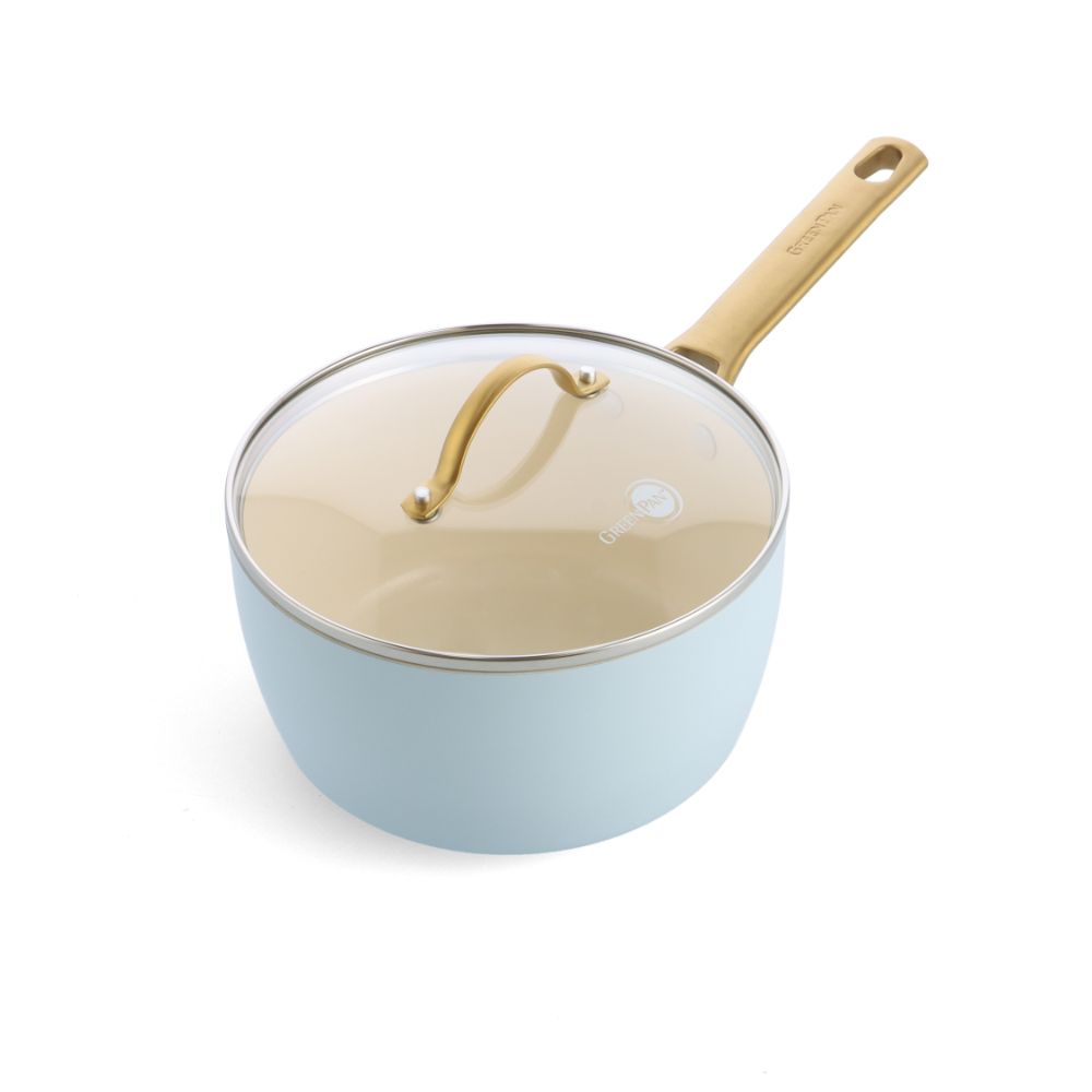 Padova Light Blue 10-delige pannenset lichtblauw steelpan met deksel 18cm