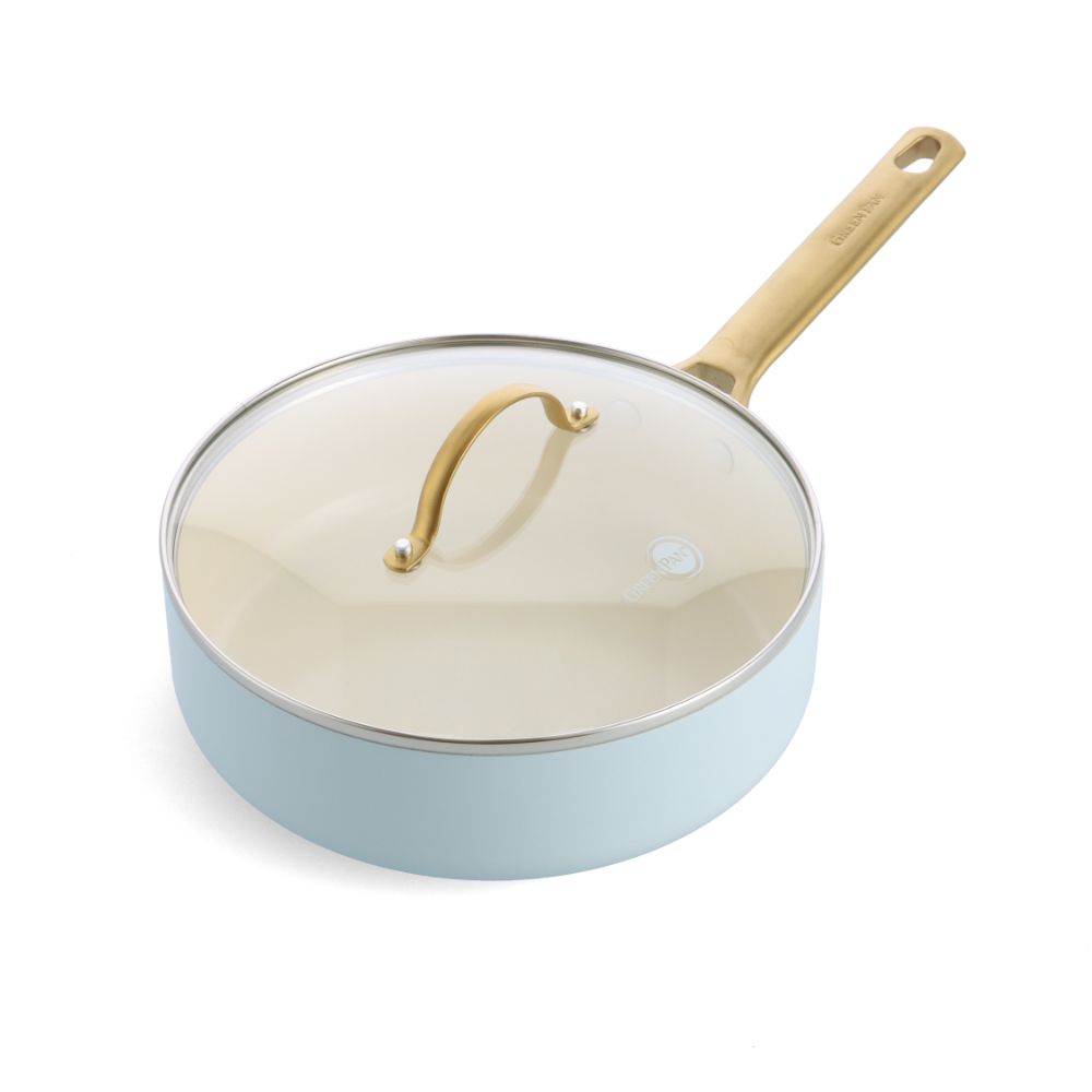 Padova Light Blue 10-delige pannenset lichtblauw stoofpan met deksel 24cm