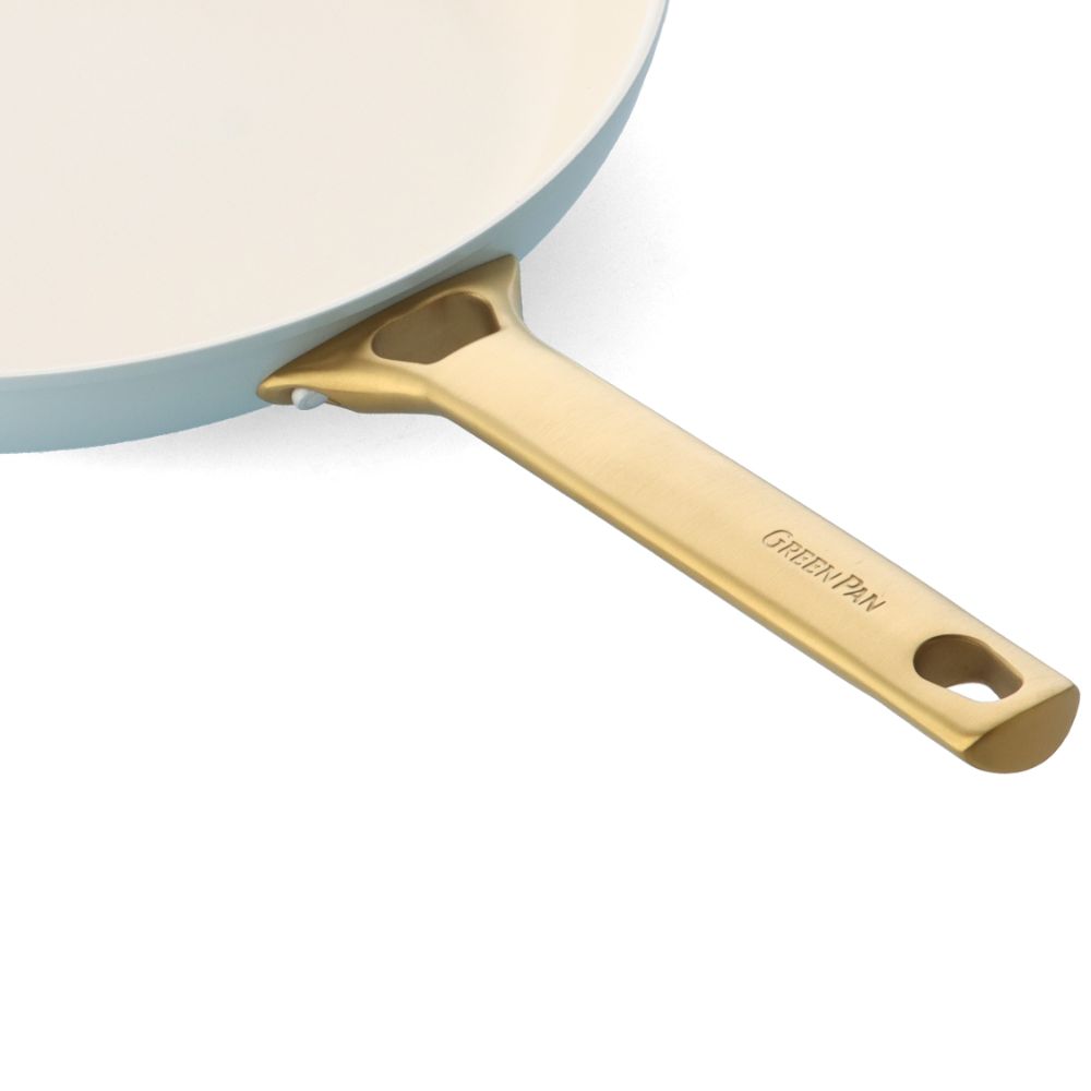 Padova Light Blue 2-delige pannenset 20+26cm lichtblauw gouden handvat