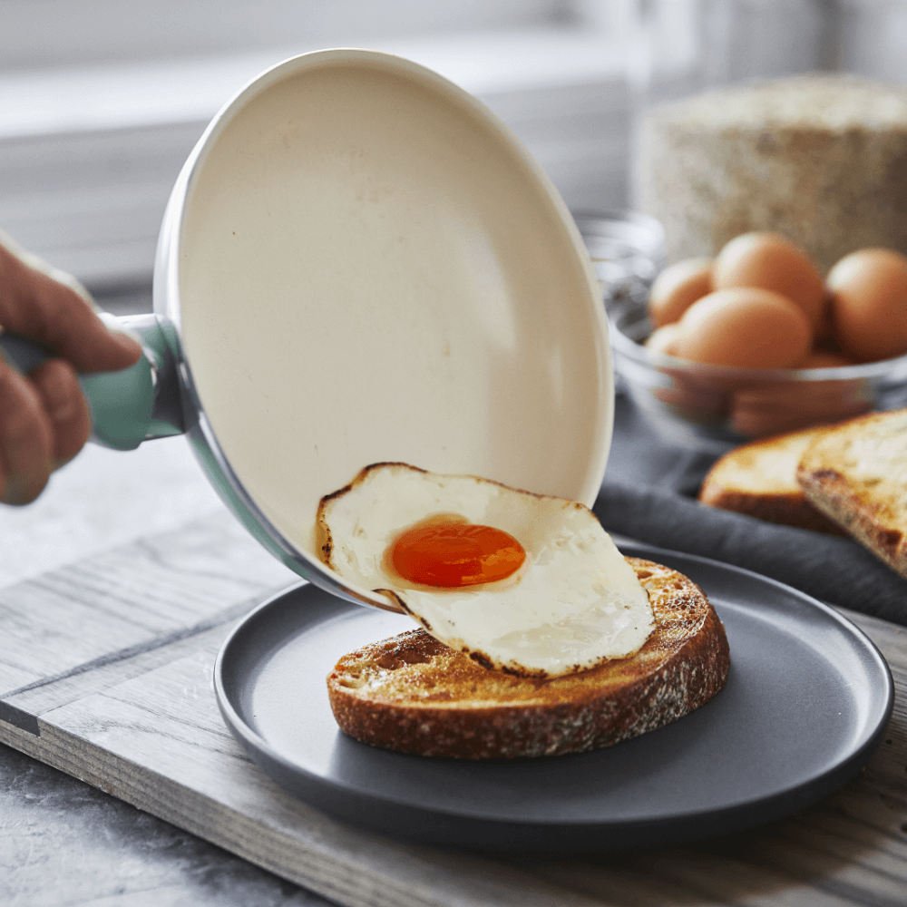 Rio Turkoois 2-delige Braadpannenset 20+26cm spiegelei op toast 