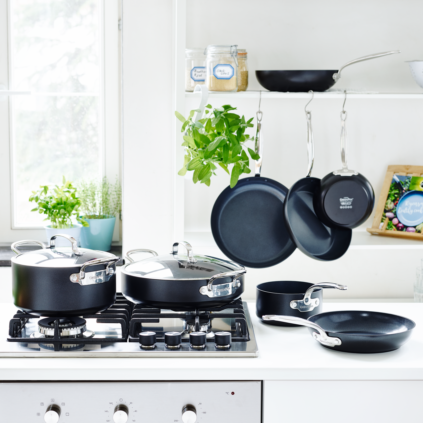 Barcelona Kookpot met deksel 16cm zwart collectie