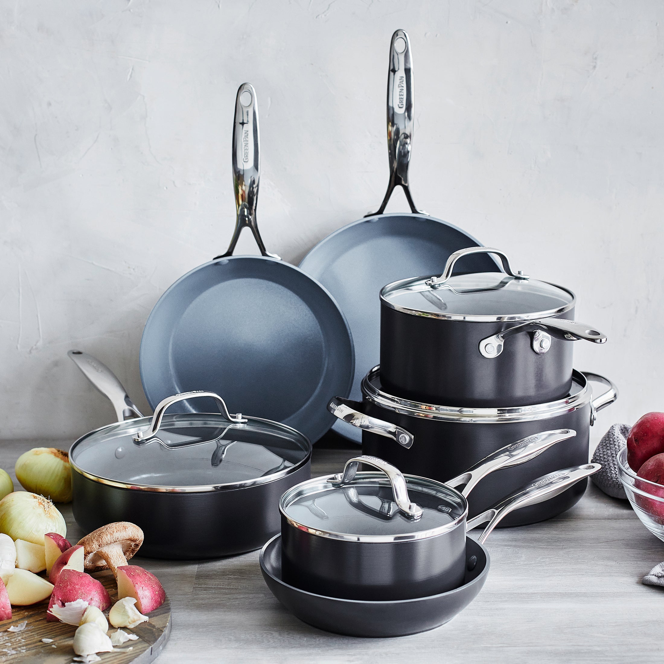 Venice Pro Steelpan met deksel 18cm grijs collectie