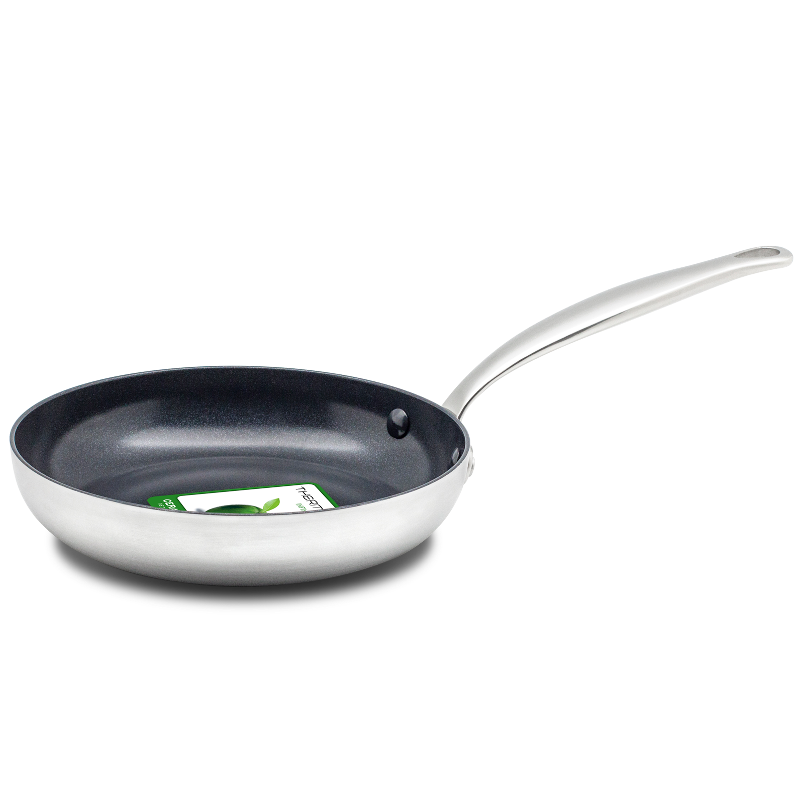 GreenPan Barcelona Evershine Braadpan 20cm zilver zijaanzicht