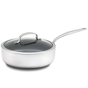 GreenPan Barcelona Evershine Stoofpan met deksel 24cm zilver zijaanzicht 