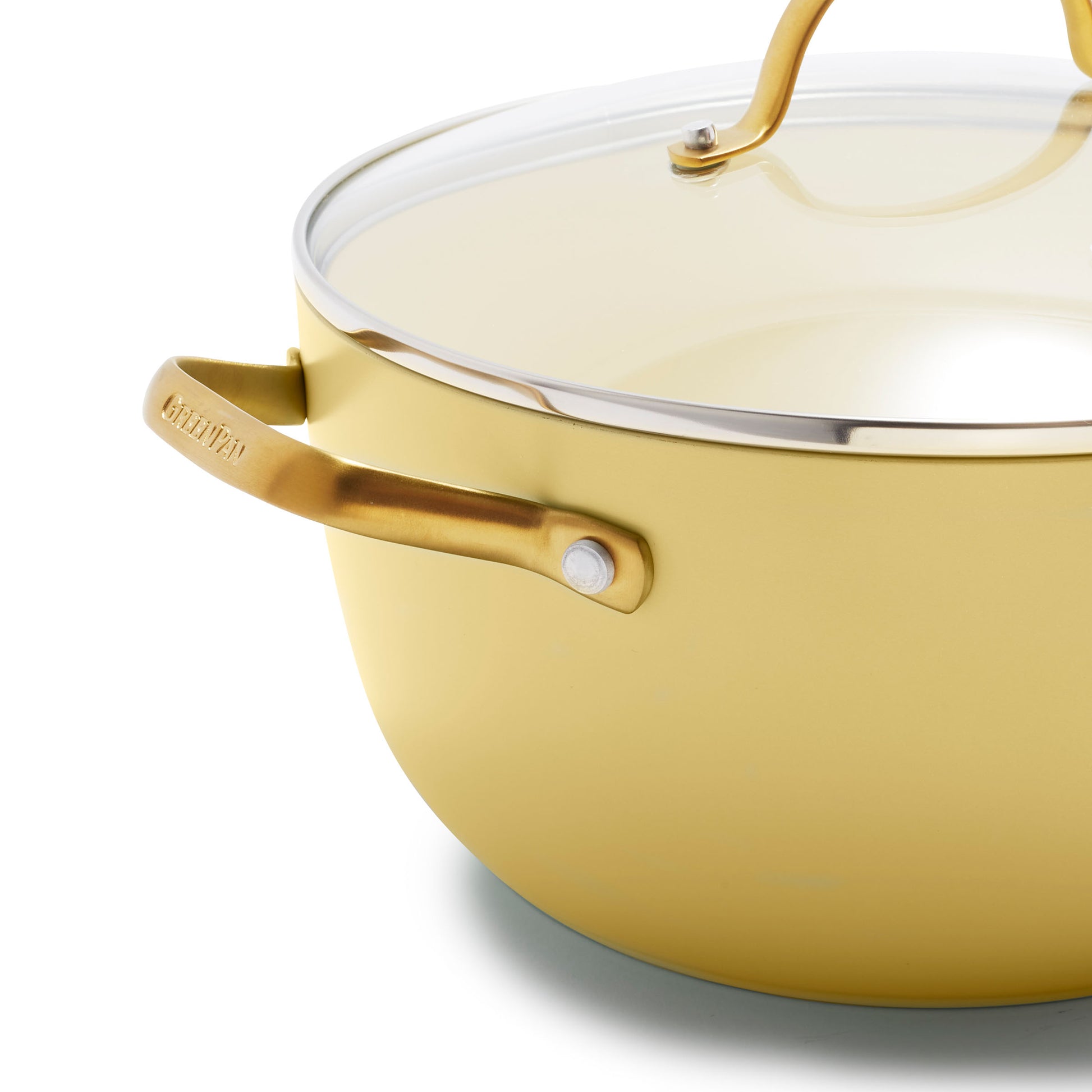  Padova Reserve Sunshine Yellow 10-delige pannenset kookpot gouden handvat