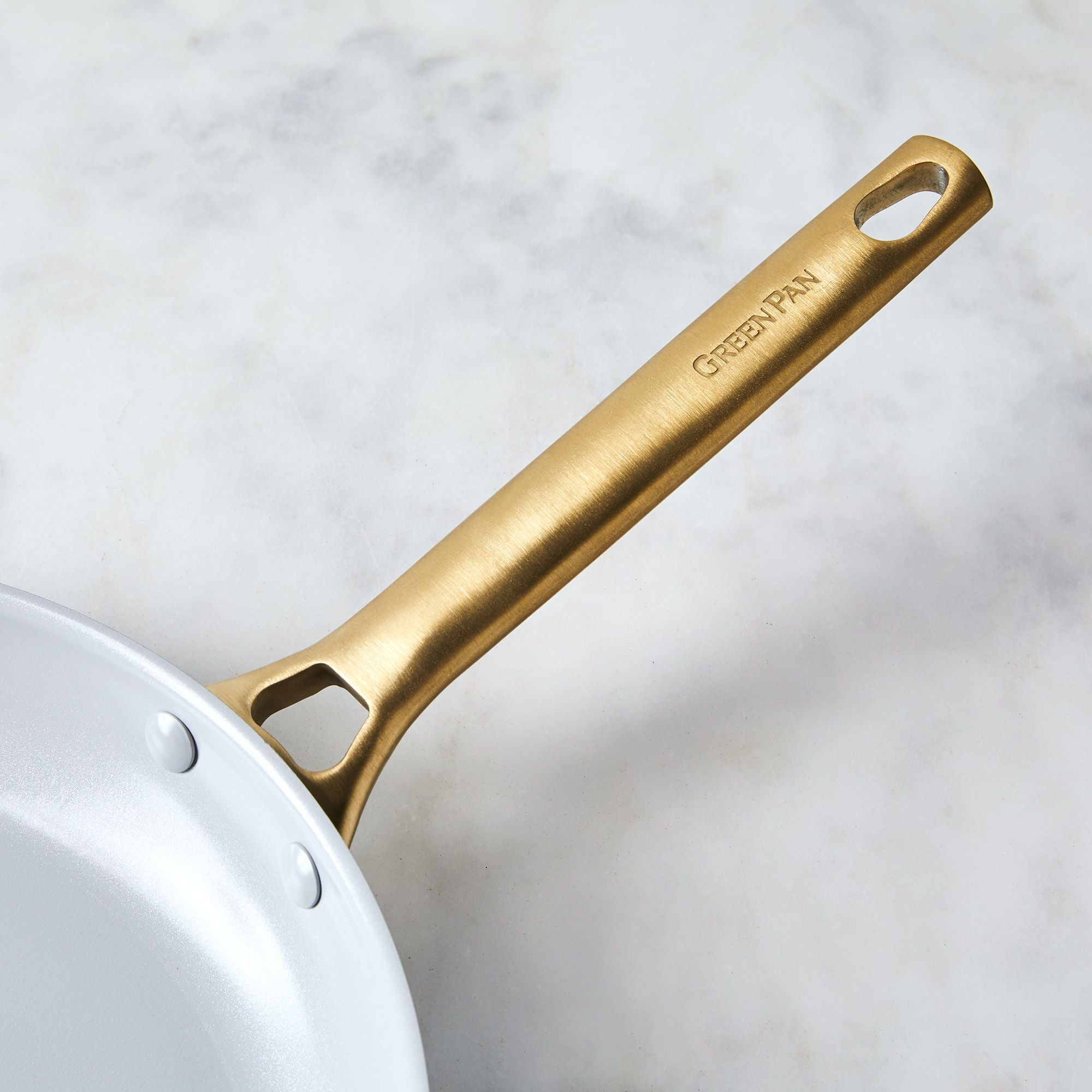 Padova 2-delige Braadpannenset 20+28cm blauw met gouden handvat