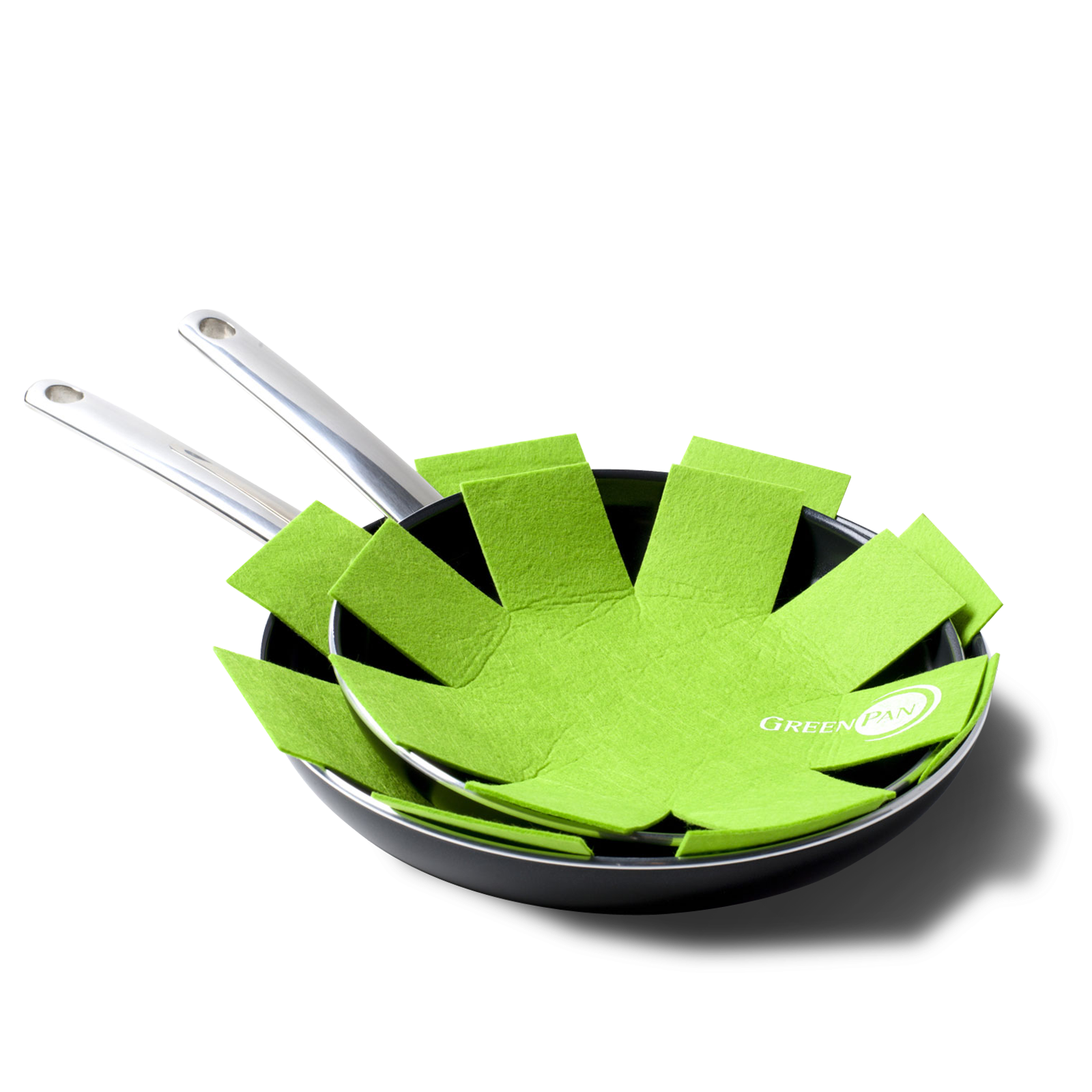 Panbeschermer 2 stuks small & medium groen stapelen