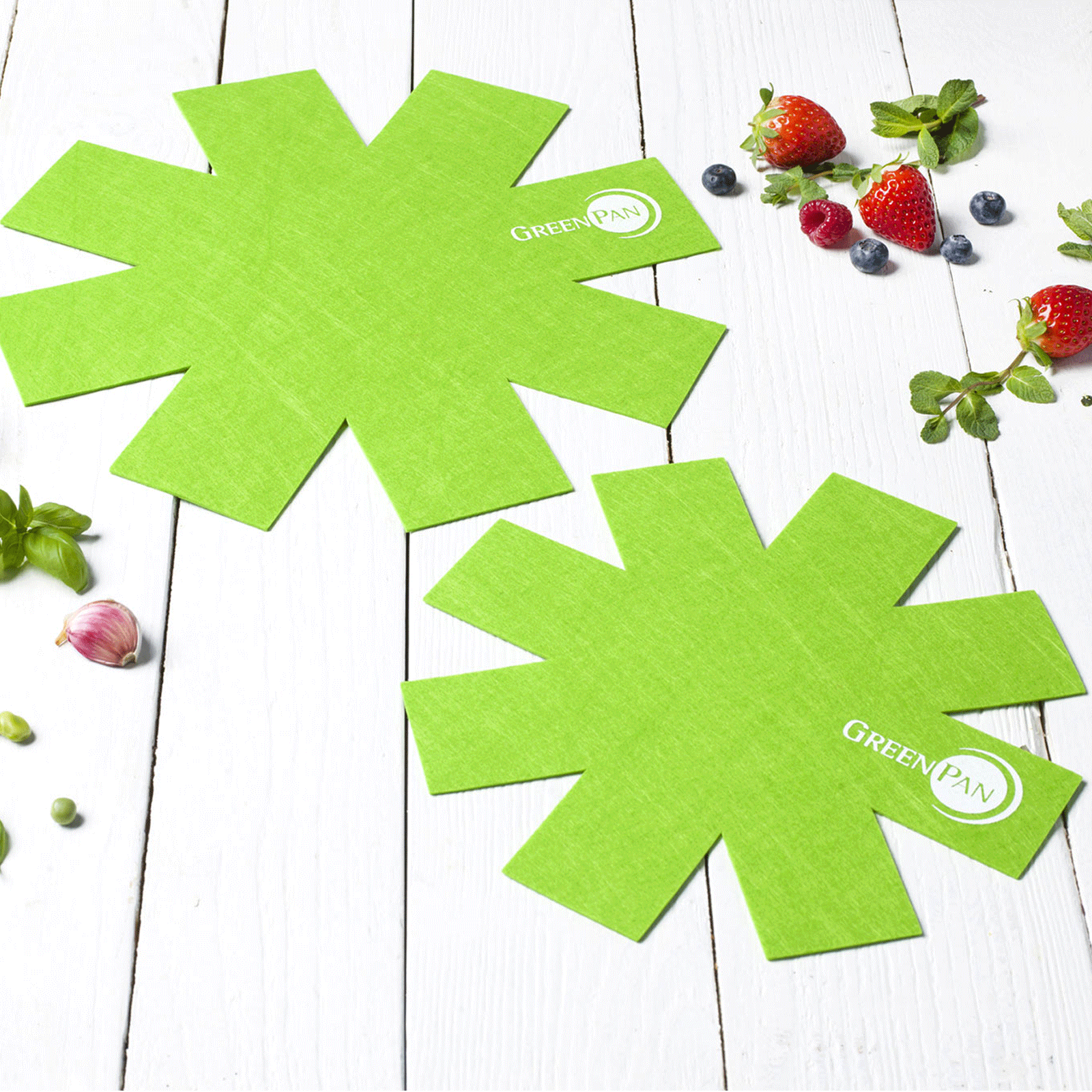 Panbeschermer 2 stuks small & medium groen